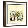 Sudder Street in Calcutta, West Bengal, India. Old Buildings, Guest Houses. Rickshaws, Trees. Hand-babayuka-Framed Art Print