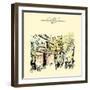 Sudder Street in Calcutta, West Bengal, India. Old Buildings, Guest Houses. Rickshaws, Trees. Hand-babayuka-Framed Art Print