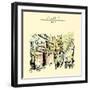 Sudder Street in Calcutta, West Bengal, India. Old Buildings, Guest Houses. Rickshaws, Trees. Hand-babayuka-Framed Art Print