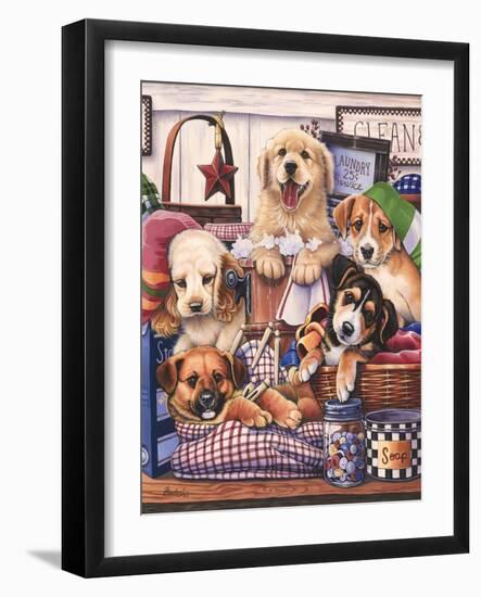 Suds and Pups-Jenny Newland-Framed Giclee Print