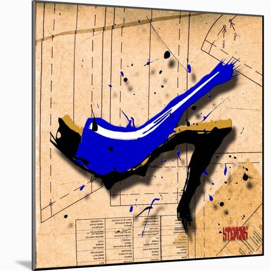 Suede Heel Blue-Roderick E. Stevens-Mounted Giclee Print