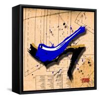 Suede Heel Blue-Roderick E. Stevens-Framed Stretched Canvas