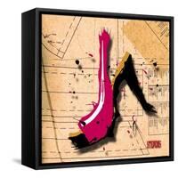 Suede Heel Pink-Roderick E. Stevens-Framed Stretched Canvas