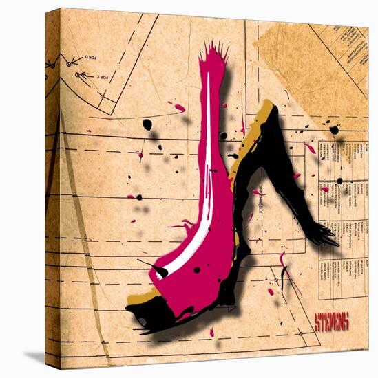 Suede Heel Pink-Roderick E. Stevens-Stretched Canvas