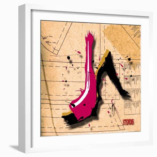 Suede Heel Pink-Roderick E. Stevens-Framed Giclee Print