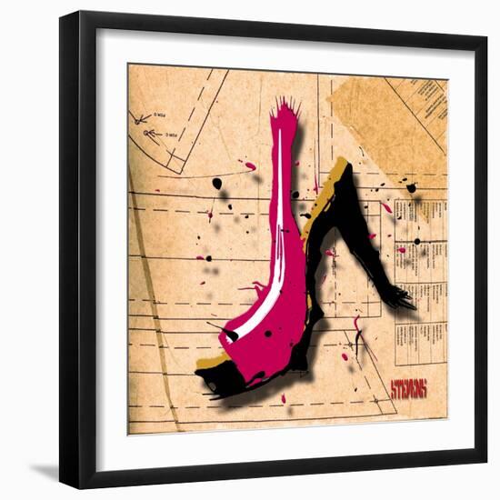 Suede Heel Pink-Roderick E. Stevens-Framed Giclee Print