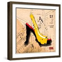 Suede Heel Yellow Red Sole-Roderick E. Stevens-Framed Giclee Print