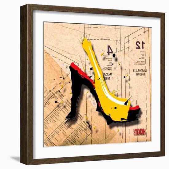 Suede Heel Yellow Red Sole-Roderick E. Stevens-Framed Giclee Print