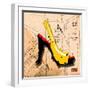 Suede Heel Yellow Red Sole-Roderick E. Stevens-Framed Giclee Print