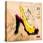 Suede Heel Yellow Red Sole-Roderick E. Stevens-Stretched Canvas