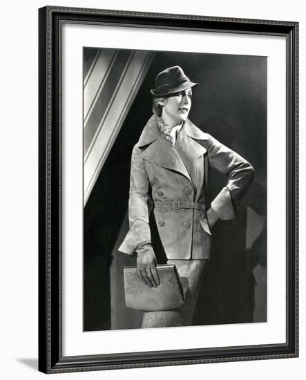 Suede Jacket and Gloves-null-Framed Photographic Print