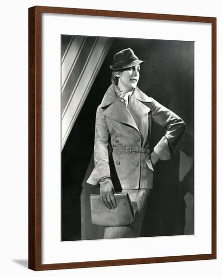Suede Jacket and Gloves-null-Framed Photographic Print