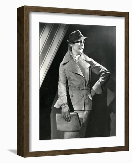 Suede Jacket and Gloves-null-Framed Photographic Print