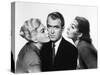 Sueurs Froides VERTIGO by AlfredHitchcock with James Stewart and Kim Novak, 1958 (b/w photo)-null-Stretched Canvas