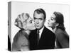 Sueurs Froides VERTIGO by AlfredHitchcock with James Stewart and Kim Novak, 1958 (b/w photo)-null-Stretched Canvas