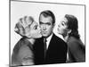 Sueurs Froides VERTIGO by AlfredHitchcock with James Stewart and Kim Novak, 1958 (b/w photo)-null-Mounted Photo