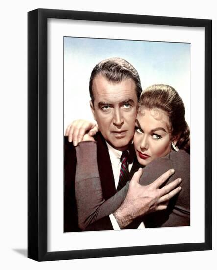 Sueurs Froides VERTIGO by AlfredHitchcock with James Stewart and Kim Novak, 1958 (photo)-null-Framed Photo