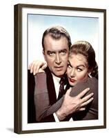 Sueurs Froides VERTIGO by AlfredHitchcock with James Stewart and Kim Novak, 1958 (photo)-null-Framed Photo