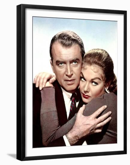 Sueurs Froides VERTIGO by AlfredHitchcock with James Stewart and Kim Novak, 1958 (photo)-null-Framed Photo