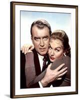 Sueurs Froides VERTIGO by AlfredHitchcock with James Stewart and Kim Novak, 1958 (photo)-null-Framed Photo