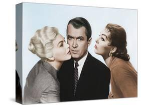 Sueurs Froides VERTIGO by AlfredHitchcock with James Stewart and Kim Novak, 1958 (photo)-null-Stretched Canvas