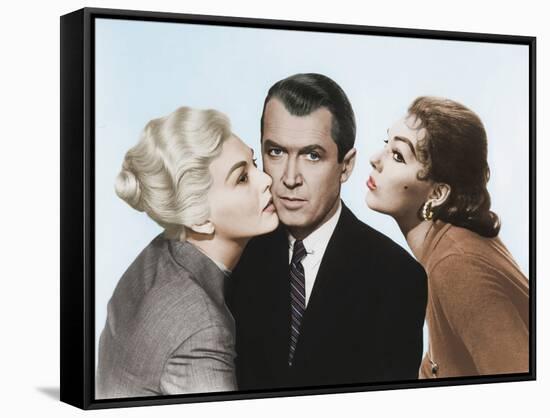 Sueurs Froides VERTIGO by AlfredHitchcock with James Stewart and Kim Novak, 1958 (photo)-null-Framed Stretched Canvas