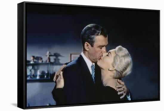 Sueurs Froides VERTIGO by AlfredHitchcock with James Stewart and Kim Novak, 1958 (photo)-null-Framed Stretched Canvas