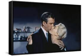 Sueurs Froides VERTIGO by AlfredHitchcock with James Stewart and Kim Novak, 1958 (photo)-null-Framed Stretched Canvas
