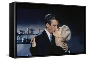 Sueurs Froides VERTIGO by AlfredHitchcock with James Stewart and Kim Novak, 1958 (photo)-null-Framed Stretched Canvas