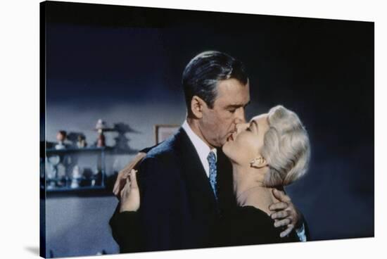 Sueurs Froides VERTIGO by AlfredHitchcock with James Stewart and Kim Novak, 1958 (photo)-null-Stretched Canvas