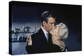 Sueurs Froides VERTIGO by AlfredHitchcock with James Stewart and Kim Novak, 1958 (photo)-null-Stretched Canvas