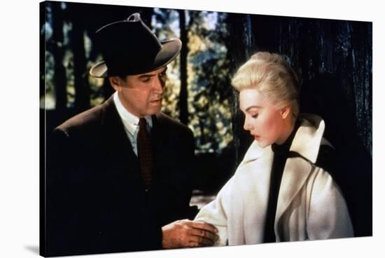 Sueurs Froides VERTIGO by AlfredHitchcock with James Stewart and Kim Novak, 1958 (photo)-null-Stretched Canvas