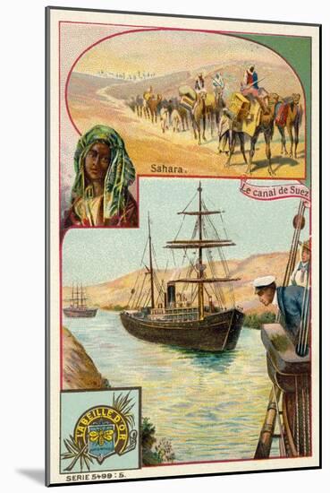 Suez Canal and Sahara Desert, Egypt-null-Mounted Giclee Print