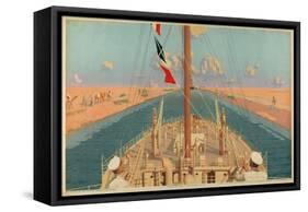 Suez Canal, from the Series 'The Empire's Highway to India', 1928-Charles Pears-Framed Stretched Canvas
