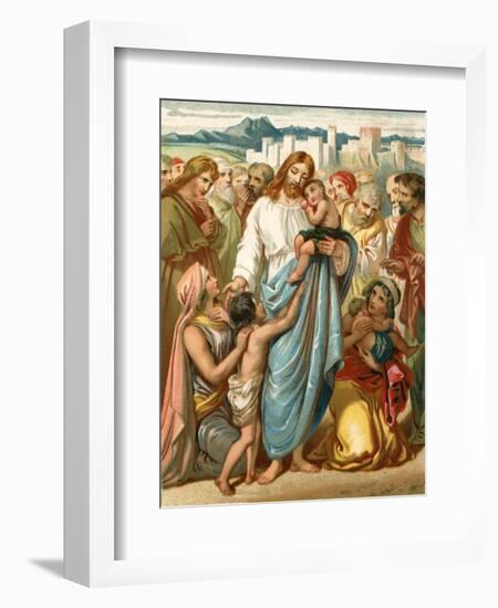 Suffer the Little Children to Come Unto Me-English School-Framed Giclee Print