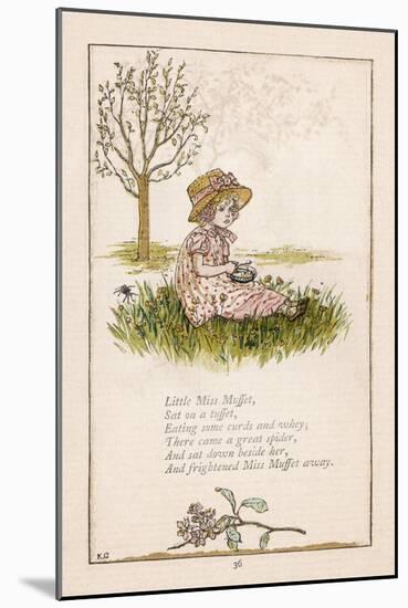 Sufferers from Arachnophobia Will Sympathise with Little Miss Muffet-Kate Greenaway-Mounted Art Print