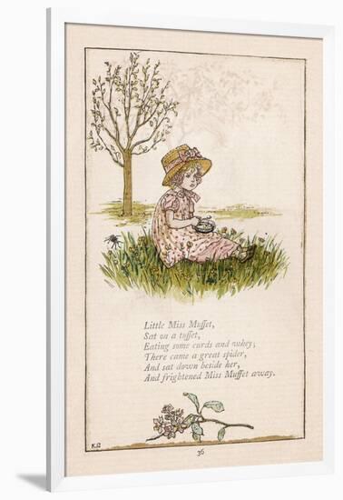 Sufferers from Arachnophobia Will Sympathise with Little Miss Muffet-Kate Greenaway-Framed Art Print