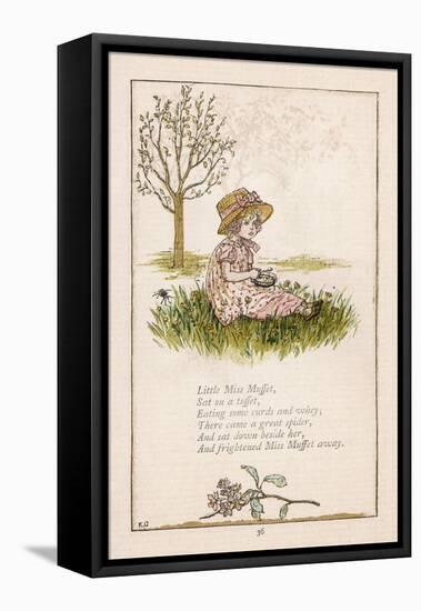 Sufferers from Arachnophobia Will Sympathise with Little Miss Muffet-Kate Greenaway-Framed Stretched Canvas