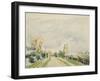 Suffolk Landscape, a Wide Road with a Small House, a Church and Trees-Thomas Churchyard-Framed Giclee Print