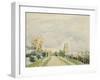 Suffolk Landscape, a Wide Road with a Small House, a Church and Trees-Thomas Churchyard-Framed Giclee Print