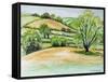 Suffolk Landscape, View from Dalham Church, 2011-Joan Thewsey-Framed Stretched Canvas