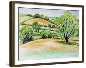 Suffolk Landscape, View from Dalham Church, 2011-Joan Thewsey-Framed Giclee Print