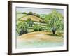 Suffolk Landscape, View from Dalham Church, 2011-Joan Thewsey-Framed Giclee Print