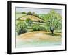 Suffolk Landscape, View from Dalham Church, 2011-Joan Thewsey-Framed Giclee Print