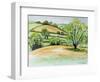 Suffolk Landscape, View from Dalham Church, 2011-Joan Thewsey-Framed Giclee Print