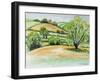 Suffolk Landscape, View from Dalham Church, 2011-Joan Thewsey-Framed Giclee Print