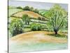 Suffolk Landscape, View from Dalham Church, 2011-Joan Thewsey-Stretched Canvas