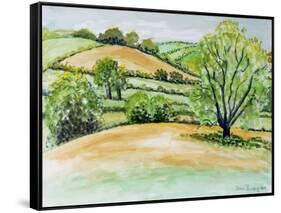 Suffolk Landscape, View from Dalham Church, 2011-Joan Thewsey-Framed Stretched Canvas