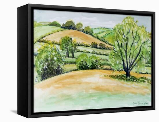 Suffolk Landscape, View from Dalham Church, 2011-Joan Thewsey-Framed Stretched Canvas