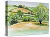 Suffolk Landscape, View from Dalham Church, 2011-Joan Thewsey-Stretched Canvas